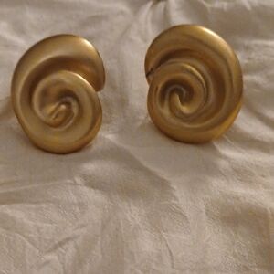 Liz Claiborne Gold Swirl Clip-On Earrings